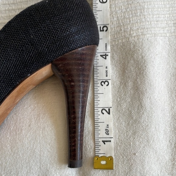 STUART Weitzman Denim Knot Peep Toe Heels Size 7 - Picture 9 of 10